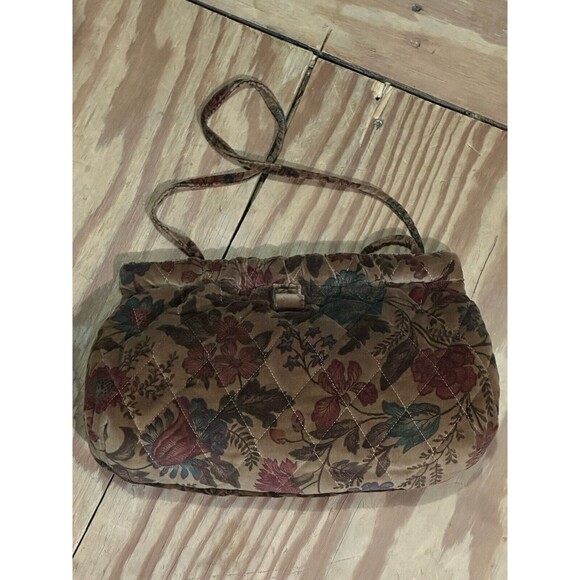 Richmark Vintage‎ Floral Tapestry Boho Retro Purse Shoulder Hinge Closure Lined - Picture 7 of 7